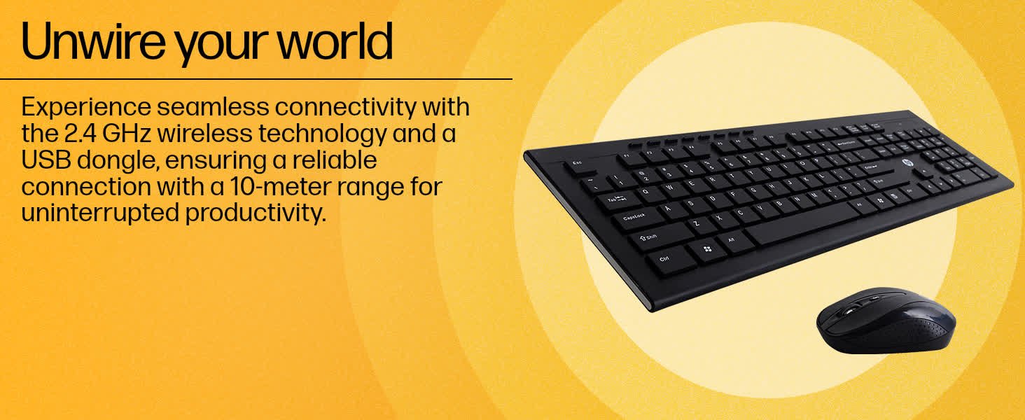 HP USB Wireless Spill Resistance Keyboard and Mouse Set