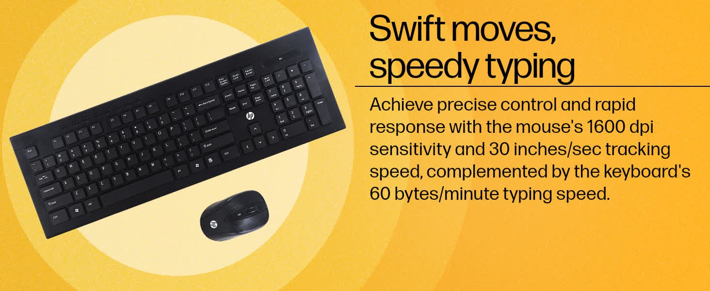 HP USB Wireless Spill Resistance Keyboard and Mouse Set